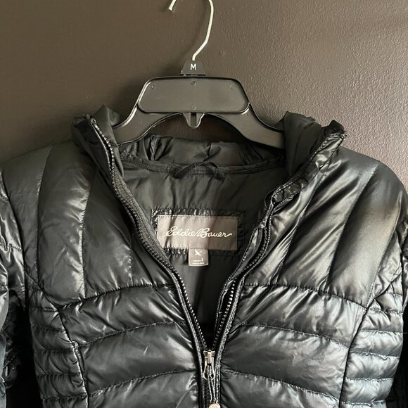 Eddie Bauer Long Down Jacket in Black - Picture 2 of 3